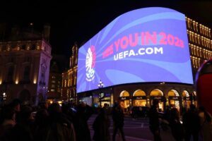 Seema Jaswal Instagram - What an honour to host the official @uefaeuro 2028 launch in the heart of Piccadilly Circus—one of the world’s most iconic stages!

The challenge? Hitting the exact reveal time of 20:28… live, with nothing but a digital clock. Pure live presenting pressure and moments like this are exactly why I love what I do.

Sharing the stage with true football legends @themichaelowen @no1shaygiven Ashley Williams and John Collins made the night even more special. 
Brilliant voices, brilliant energy.

Huge thanks to the incredible UEFA team for trusting me with such a landmark moment. Launching UEFA EURO 2028 on home soil is something I’ll never forget and this tournament is going to be unforgettable. 💛⚽️

Suit by @lkbennettlondon ✨
See you in 2028… 👀

👇 Which host city are you most excited for?

#EURO2028 #UEFAEURO2028 #UEFA #Football #LiveBroadcast