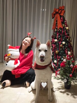 Shim Jin-hwa Instagram - ㅎㅎㅎ
오랜만에 개족사진🐶🥰😍🎄💕

협조 좀 하자 김태풍!!!
ㅋㅋㅋㅋㅋ