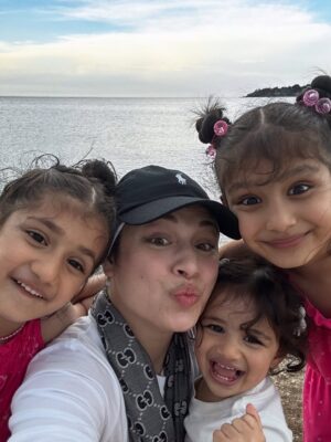 Sidra Batool Instagram - Har dua ka phool — meri betiyan 🌷

Tagging all the GIRLS moms out there. This is for “US” 🤍. When people say ‘hayee apki 3 betiyan hain, Allah larka bhi de. I just smile. Because my daughters are not “LESS’” they are my strength, my light, my rehmat and the most beautiful gift Allah has written for me 🌸✨ And next time someone says ‘sirf betiyan hain’ remember, Allah chose your home to pour this blessing. Don’t feel sad or angry… your house is already full of rehmat and noor 🤍

Can you guess the last pic? 

#mashallah #DaughtersAreBlessings #LittleQueens #GiftOfAllah #DaddyLittleGirl #MamaLove #HomeIsWhereDaughterIs #BundleOfJoy
