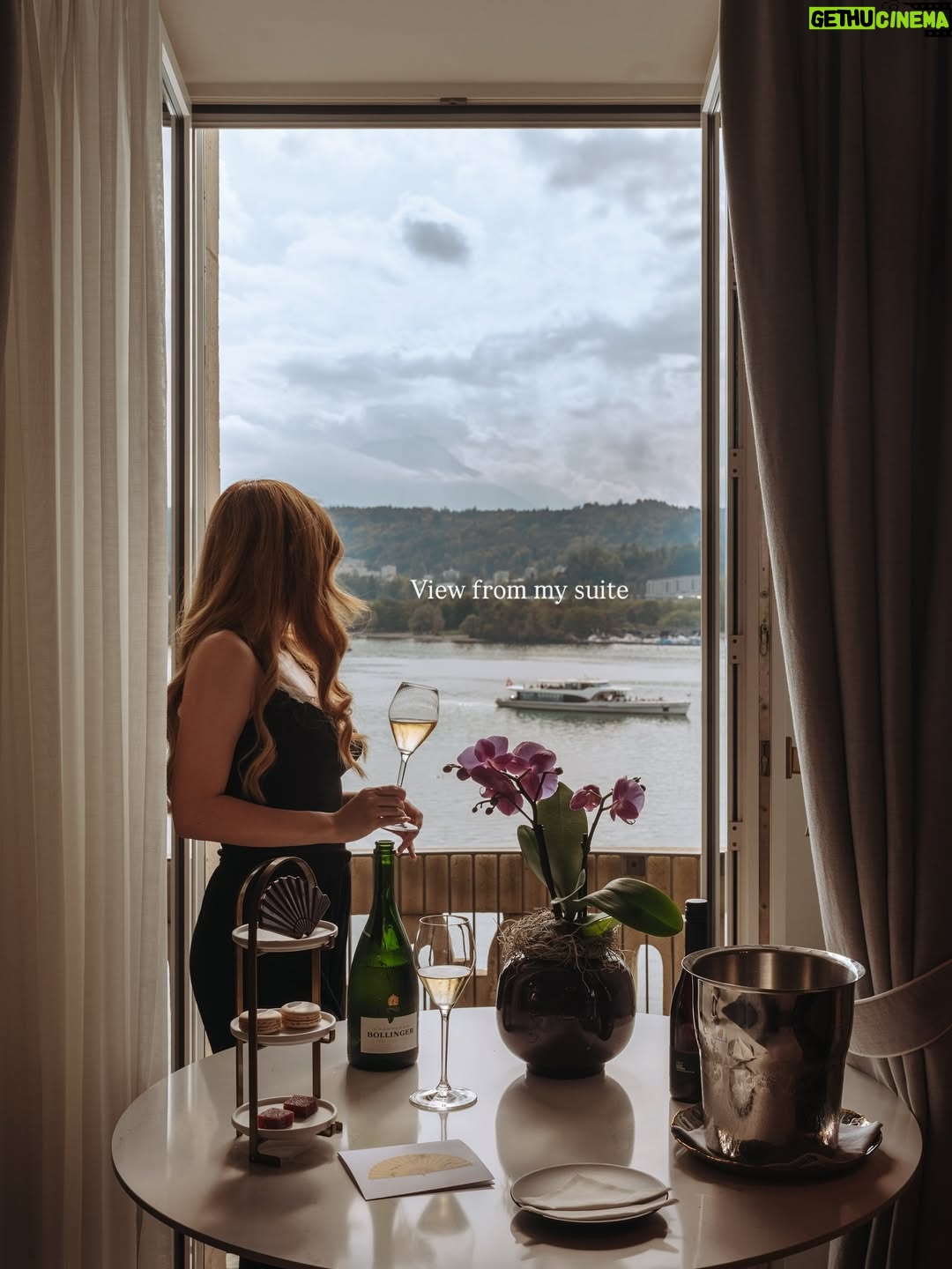 Stella Lee - 1.1K Likes - Staying at @mo_luzern is like traveling back in time but with the comfort of modern technology. Used to be Palace Luzern,  now it’s been rebranded as Mandarin Oriental Palace Luzern with rooms overlooking Lake Luzern. The hotel really knows how to treat their guests as if they’re home and the level of hospitality is just impeccable 

Would love to come back one day but for now, it’s been great ✨