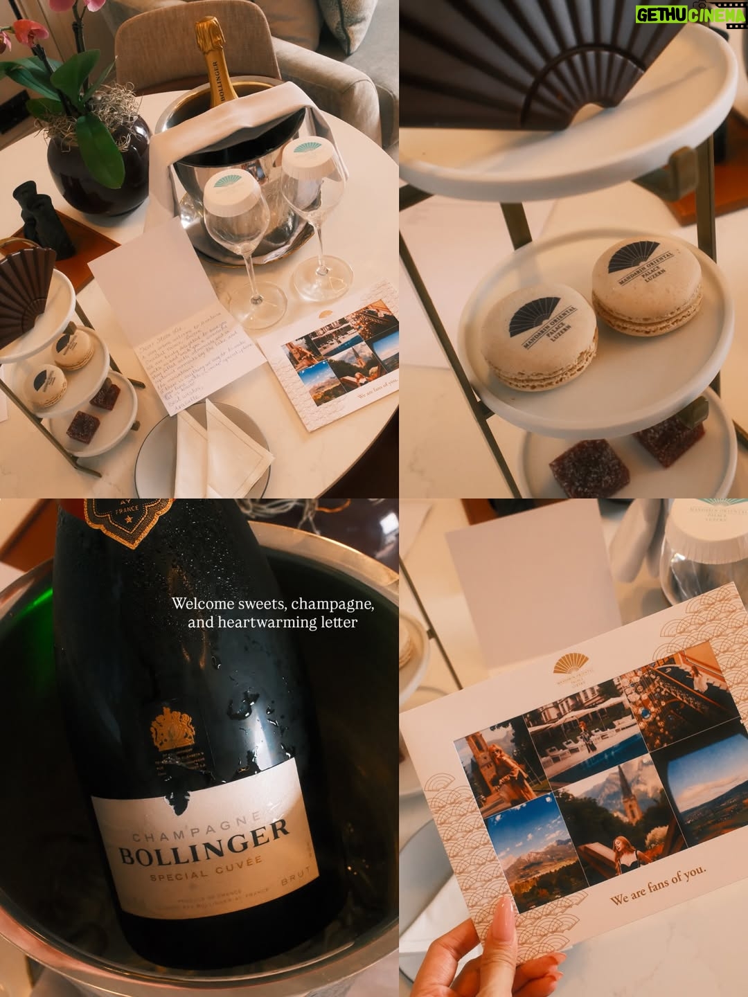 Stella Lee - 1.1K Likes - Staying at @mo_luzern is like traveling back in time but with the comfort of modern technology. Used to be Palace Luzern,  now it’s been rebranded as Mandarin Oriental Palace Luzern with rooms overlooking Lake Luzern. The hotel really knows how to treat their guests as if they’re home and the level of hospitality is just impeccable 

Would love to come back one day but for now, it’s been great ✨