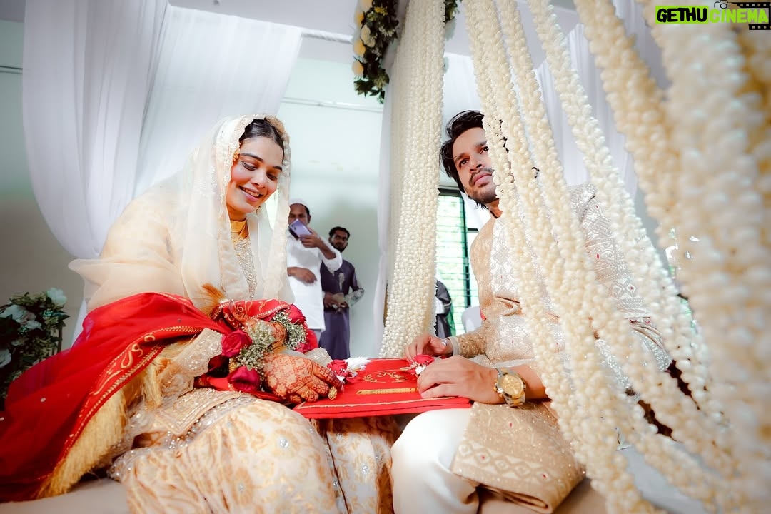Sumaiya Shaikh - 7.9K Likes - Alhamdulillah, for this day, this moment, and for the most beautiful chapter of my life beginning with you. ♥️ Allah ﷻ heard my duas long before I knew how they would be answered, and His plan was more perfect than I could have ever imagined. You are my greatest blessing, my safe place, and my companion in both dunya and, inshaAllah, Jannah. I thank Him for every prayer He accepted, every delay that was for my protection, and every step that led me to you. May Allah keep our hearts united in His love, fill our home with mercy, and make our journey together a source of endless barakah. @naeemsyedofficial ♥️ #thenswedding #naeemsumaiya #thegrandwedding 

Wearing:- @zarkash_official 
Nikah duppata:- @theclassic_bridals 
Nikha Nama:- @qubool_hai_wedcraft 
Captured by:- @_______krsna_______ 
Henna:- @mehendistudiogoa 
Nikah decor:- @u_z_a_i_r1209

#NaeemSummiWedding
#shaikhsesyedtak
#naeemsumaiya 
#NSWedding
#SyedShaikhSaga
#FilmyLoveStory
#7YearsStrong
#BollywoodApproved
#LegallyPyaarMein 🥹💘
#NaeemSyedofficial #sumaiyashaikhofficial