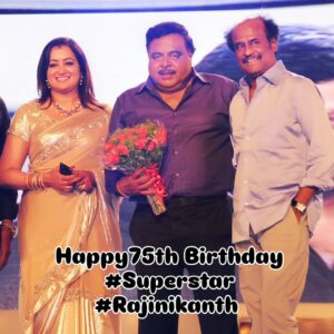 Sumalatha Instagram - To a man who has countless milestones and innumerable fans , success beyond imagination and humility that is rare , the most down to earth superstar I have ever seen
@rajinikanth

Wishing our beloved #Superstar #Rajinikanth a very happy 75th birthday! 🎉✨
I feel truly blessed and proud to have witnessed the beautiful bond of friendship between Ambareesh and Rajinikanth over the years.
Apart from being a dear friend to Ambareesh, I’ve also had the honour of working alongside Rajinikanth as his co-star in a couple of films — memories I cherish deeply.
To someone who has always been like family to us, I pray for abundant health, long life, and endless happiness.
May God continue to shower His choicest blessings on him. ❤️🙏

Happy 75th Birthday! 🌟

#HappyBirthdayRajinikanth #SuperstarRajinikanth #Thalaiva75 #Rajinikanth #Legend #Thalaivar #Ambareesh #Friendship #Gratitude #Blessings #FilmFamily