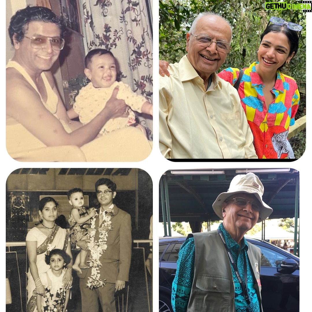 Supriya Pilgaonkar - 49.6K Likes - My whole world and my biggest blessing 🌍 
A special day celebrating both my biggest inspirations.
Ajoba's 87th birthday & also Father's Day ♥️🧿

Gifted both of them photo books of their beautiful moments made by @odd.giraffe 🥹
