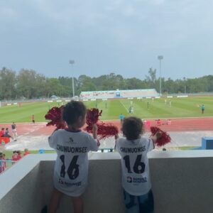 Taya Rogers Instagram - Happy Father’s Day to the man showing our kids how to work hard, live with passion, & chase your dreams with unwavering determination 💖⚽️🏝️🐒💪🏽 

You put a team together in record time, worked on every aspect of making Samui United a reality for the island that raised you, and continue to find ways to provide opportunities for the other kids on the island who, like you, spent their childhood turning every space into a football pitch and every coconut into a goal worthy ball. 

And now here we are- 6 months of Samui United, 4 months of training, late nights planning, early mornings & late nights spent navigating the challenges of bringing this dream to life, and we are ⚡️UNDEFEATED⚡️- Our little ragtag team of islanders, reflecting your passion right back at you, backed by an island of people who never thought they’d see the day they’d have a professional team to cheer for…. And we’re on our way to the finals 🌟⚽️💪🏽🏝️🐒💪🏽 

You amaze me every day and I am so grateful I get to be by your side for this journey. As far as I’m concerned, we’re already winning 💖