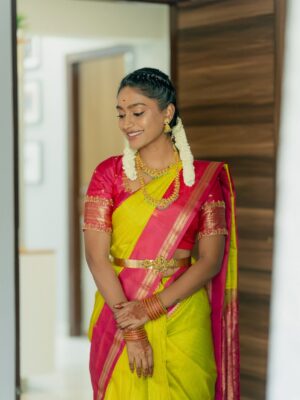 Teja Venkatesh Instagram - All smiles, silk and sunshine for my special day 🤍🥹

This Saree is sooo special for me !Thanks to my Man who always makes me feel special and blessed 🤍🥹♾️ 

Beautiful blouse stitched by @niga_designers 🤍

#ponnu #specialday #sunshine #nov1st #birthdayspecial