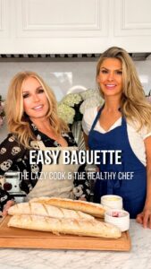 Tracey E. Bregman Instagram - 🥖 Easy Baguette 🥖

Meet the baguette that looks fancy… but doesn’t act like it. No kneading, no drama, no “I need special equipment” energy — just simple, crusty, golden perfection. Totally Lazy Cook & Healthy Chef approved.

This easy baguette recipe is ideal for beginners, carb lovers, and anyone who wants impressive homemade bread without wrestling dough like it’s an arm-day workout. Minimal effort, major payoff.

📺 Come cook   laugh with us on YouTube!
Subscribe → thelazycookandthehealthychef

🥖 EASY BAGUETTE (Makes 3)
Ingredients:
3 ½ cups bread flour
2 tsp kosher salt
Pinch sugar
1 tsp active dry yeast
1 ¾ cups warm water (110°F)

Instructions:
Mix flour   salt.
Bloom yeast: warm water   pinch sugar (5–10 min).
Add yeast mix to flour → stir until sticky dough forms.
Optional: rest 30 min & fold up to 3x for extra rise.
Cover tightly → rise overnight (12 hrs).
Turn onto a floured surface → divide into 3.
Shape into baguettes (fold like a letter → roll into logs).
Rest 20–30 min while oven heats to 475°F with a metal pan inside.
Dust   score tops.
Bake: add boiling water to hot pan for steam → bake 15 min.
Remove steam pan → bake 10–12 more minutes.
Turn oven off → crack door → leave loaves 5–10 min.
Cool completely for the crispiest crust.

Fresh, warm baguettes without the chaos? That’s our kind of baking.

Links for recipe in bio

Tag us if you make it — and don’t forget to subscribe on YouTube. 🍞✨

#frenchbaguette #bakingfromscratch #homemadebread #holidaybaking #easyrecipe