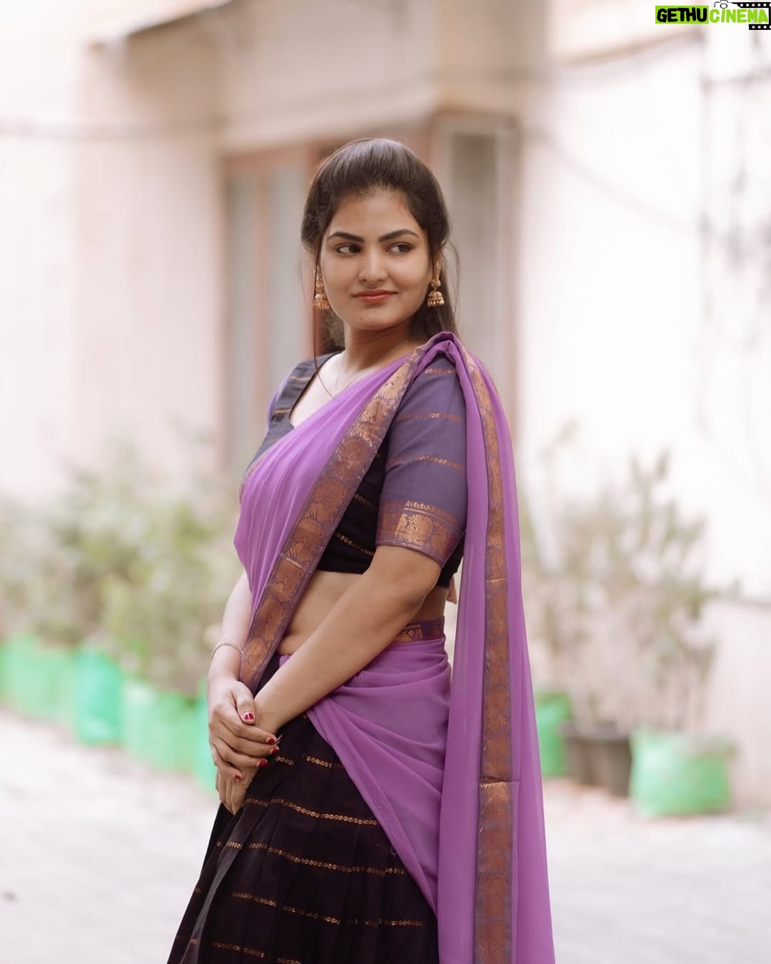VJ Ezhilarasi - 6.1K Likes - அழகான ராட்சசியே😉💜
Beautiful half saree from @rd_collections_2023