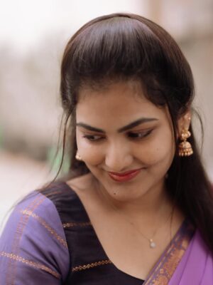 VJ Ezhilarasi Instagram - 💜
.
.
Beautiful Half saree from @rd_collections_2023 🥰