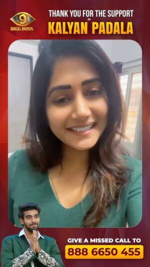 Vasanthi Krishnan Instagram - Thank you, @vasanthi__krishnan garu for your support towards our #KalyanPadala. 

It definitely reminds many of us to VOTE NOW & MAKE IT COUNT

Your support strengthens all of us and especially Kalyan, who has played with clarity, dignity and unwavering effort.

#KalyanForTheWin #BiggBossTelugu9 #BB9Finalis