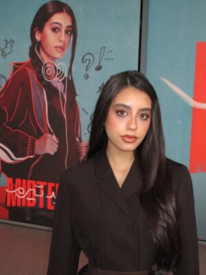 Yasmina El-Abd Instagram - @sabahelkheiryaarab thank you for having me to promote MIDTERM, always nice to be back in the studio 🌹

@fendi @bykarenwazen
