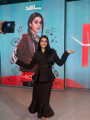 Yasmina El-Abd Instagram - @sabahelkheiryaarab thank you for having me to promote MIDTERM, always nice to be back in the studio 🌹

@fendi @bykarenwazen