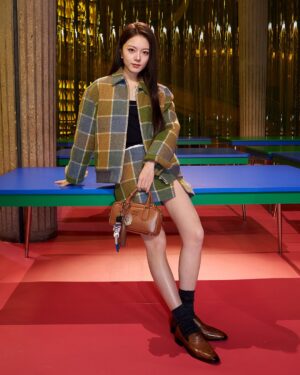 Zhao Jinmai Instagram - Zhao Jinmai (@jinmai_z) attends the Miu Miu Spring/Summer 2026 fashion show by Miuccia Prada in Paris.

#MiuMiuClub
#MiuMiuSS26