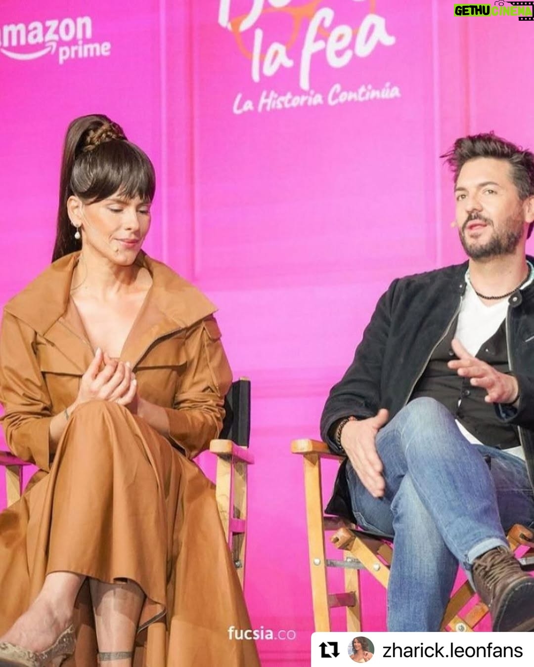 Zharick León - 8.6K Likes - En rueda de prensa del lanzamiento de #bettylafealahistoriacontinua. Ya casi!!! 19 de julio, por @primevideolat 
Feliz y encantada de lucir esta bellísima y sofisticada prenda de @mariaelenavillamil 🤍✨