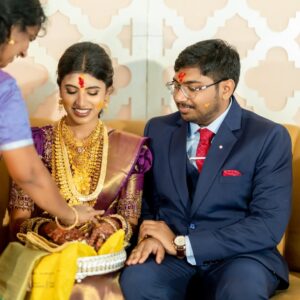dharshini sudhakar Instagram - Glimpse of our engagement look❤️🙈
📸 @beyondinfinitymedia
Mua @subtlebridalmakeup
Purple saree @prakash_silks_and_sarees
Green saree - Sree Devi Coimbatore
Bangles @banglesofkraftiverse
Mehendi @san_mehendi_nails_artistry
Blouse @yanni_sofias_the_designer