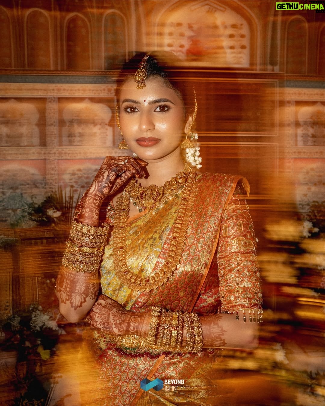 dharshini sudhakar - 49.8K Likes - To the beginning of our forever ❤️🪬…

📸 @beyondinfinitymedia 
MUA @vaishuzmakeover 
Mehendi @san_mehendi_nails_artistry 
Bangles @banglesofkraftiverse 
Saree @prakash_silks_and_sarees 
Blouse @yanni_sofias_the_designer 
Hipbelt @vilvajewels 

#wedding #tamil #fyp