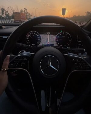 soundarya thakur Instagram - She’s focusing on her 🖤 >>>>

Outfit @zara 
Sliders - @dior 
Glasses - @balenciaga 
Earrings - @chanelofficial 
Bag -  @ysl 
Car - @mercedesbenz E450

#mercedesbenz #mercedes #E450 #luxuryride #ootd #delhiwinters #leatherjacket #urbanfashion #chicvibes  #octoberevenings #citydrive #goldenhour #sunset #soundaryathakur #formocloset