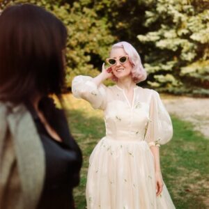 A. L. B. Instagram - This past August we celebrated our 10th wedding anniversary. What can I say? I’m in awe and wonder of her at all times. She’s the best part of my life.
We couldn’t let such a special occasion pass without commemoration. To mark it we wanted to take some lovely photos… but really we love any excuse to get dressed up together!
Let’s keep working hard and do our best! Thank you all for looking after us. We feel your support every day 💗
These are real film photos- @ishkhanghazarian shot these with the Hasselbald 500 C/M, a fully mechanical medium format film camera from the 1970’s.
As always, Ishkhan is an absolute pleasure to shoot with and immeasurable talent. He was able to capture exactly the vision we had dreamed of.
My dress was made for me by @shesdynamite (my anniversary present from Niko!) and it’s such a dream. I felt like a slice of cake wearing it and I need to think up about 50 more occasions where I can wear it again! Niko’s jacket and trousers are from @ralphlauren. Our rings are by @anastassiasel. Pearl chain from @vitaly.