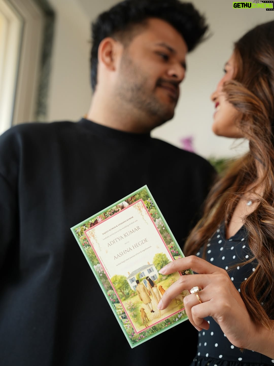 Aashna Hegde - 97.7K Likes - one of my favourite details from the wedding - our invites 💌

we spent so much time deciding what it should look & when I saw the finished results, it literally looked like a page from a storybook. I loved the idea of us walking towards our forever, it just turned out so beautifully 🤌🏻

had such an amazing time designing these with Prajna & Jannia from @sorellesl ✨ honestly the sweetest girls!!!