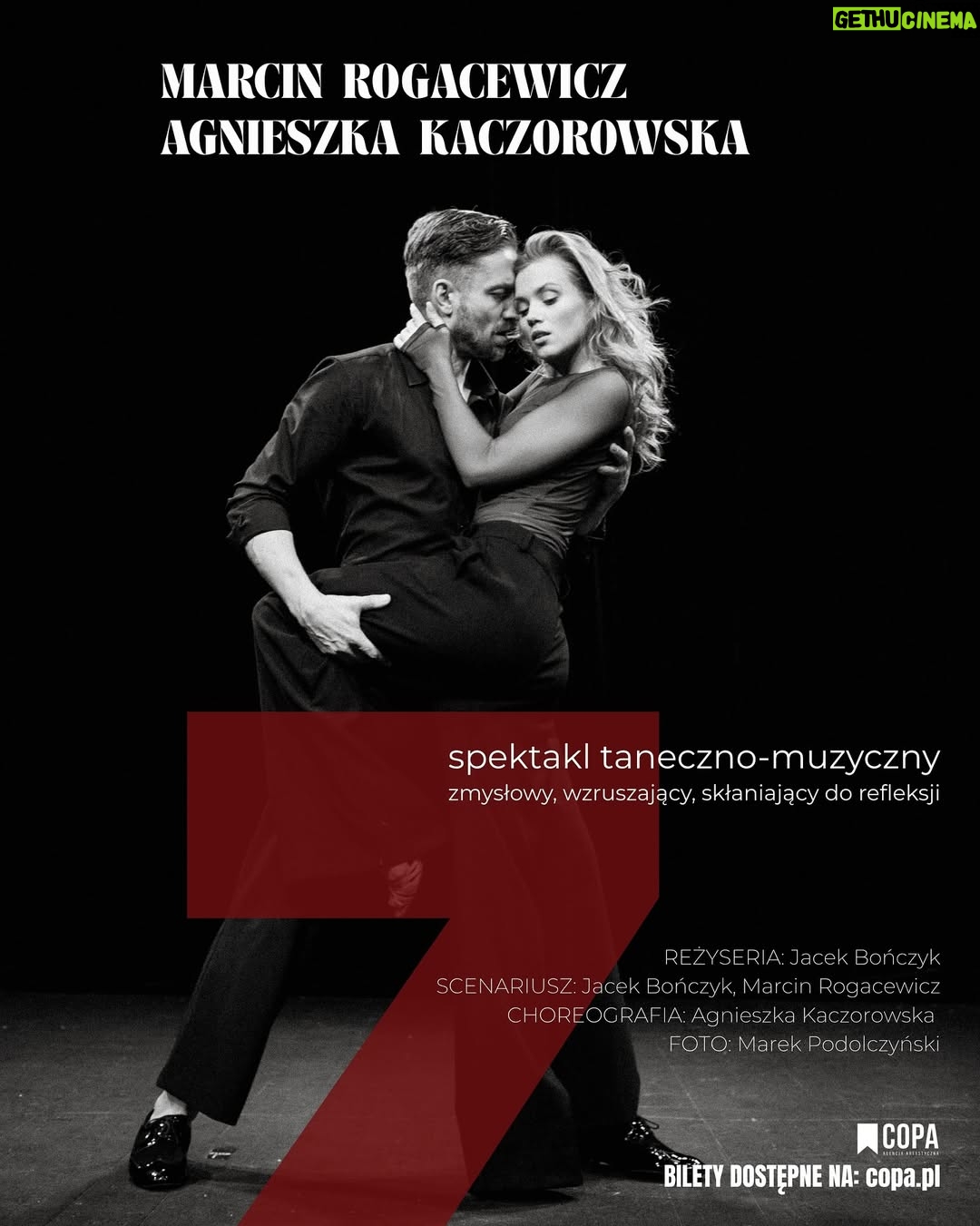 Agnieszka Kaczorowska - 13.7K Likes - „Tańczmy, niech wszyscy czują ile jest warte życie…tańczmy!” 💃🕺

Marzyliśmy o tym… więc spełniamy nasze marzenie! Zapraszamy Was na spektakl „7”, gdzie prosto z serca, aktorsko, tanecznie i muzycznie, dotykamy tematu wolności. 

„Siedem” to spektakl o wolności w jej siedmiu odsłonach. Jest to opowieść o spotkaniu kobiety i mężczyzny, którzy zaczynają swoje życia od nowa. 
O miłości, namiętności, pasji i uzdrowieniu. 

Premiera 9 marca w @garnizonsztuki_teatr w Warszawie. 🥹
Kolejne spektakle na scenach w całej Polsce.
Zapraszamy po bilety na @copa_pl ❗️
Kolejne miasta będą się sukcesywnie pojawiać.💪🏻

Dziękujemy wszystkim, którzy dmuchają w nasze skrzydła.
🪽🪽🪽
Niech #wiórylecą ! 🔥
Tańczmy !

#7
