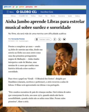 Aisha Jambo Instagram - novidades chegando, um projeto especial. O cinema serve como uma poderosa ferramenta de impacto social ao conscientizar o público sobre questões importantes, promover a empatia e a tolerância, e inspirar mudanças e ações. Vem aí “Grudi – O Musical dos Gestos”. 

Obrigada, @ancelmorgois e @jornaloglobo.

📸 @johnnereal