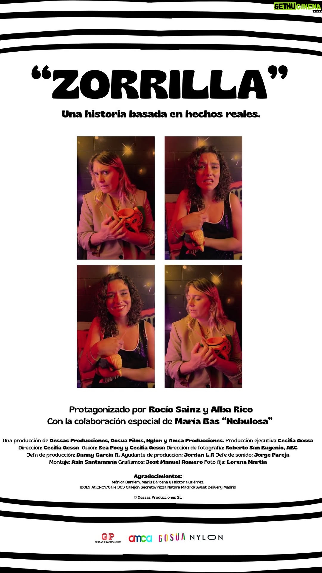 Alba Rico - 3 Likes - Compartimos el tráiler de #Zorrilla que ya está participando en el canal de YouTube de la 23 edición del @notodofilmfest ✨

“En el baño de un bar, dos amigas conversan entre humor e indignación sobre un insulto absurdo recibido en la calle, reflejando con ironía la normalización del acoso cotidiano.“

¿Os ha pasado algo parecido? Esperamos vuestros comentarios 🥹
Enlace directo en stories 👀

Productora / Production Company: 
Gessas Producciones SL, Gosua Films SL, somosnylon 

Idea original de Cecilia Gessa y Bea Poey
 Dirección / Direction: Cecilia Gessa
 Intérpretes / Cast:  Rocio Saiz, Alba Rico y la aparición estelar de  Mery bas de Nebulossa 
 Guión / AD: Bea Poey 
 Producción / Production: 
Cecilia Gessa, Danny G.
 Fotografía / Cinematography: Roberto San Eugenio

Foto fija, making of: 
Lorena Martín Rodríguez 

Montaje / Editing: Asia Santamaría
 Sonido / Sound: Jorge Pareja

Lugar de rodaje / Shooting Place: Madrid El callejón 365
 Género / Genre: Ficción Comedia
 País / Country: España

Agradecimientos: @idolyagency_official @pizzanaturaa @sweetdeliverymadrid  @calle_365