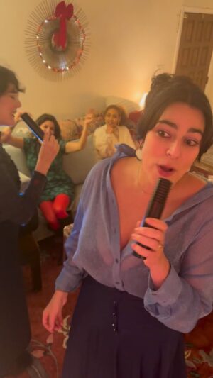Amanda Lehan-Canto Instagram - These women only do karaoke so they can harass their husbands to come over and watch. “Isn’t it wild?! I’m not even formally trained!”