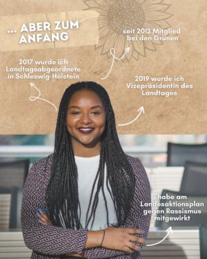 Aminata Touré Instagram - Hi, ich bin Aminata Touré und Sozialministerin und stellvertretende Ministerpräsidentin in Schleswig-Holstein! Ich bin 32, Skorpion, Mama, Grüne und vieles mehr, wie ihr in den Slides sehen könnt! Hier auf dem Account @aminajmina seht ihr Einblicke in meine politische Arbeit!
