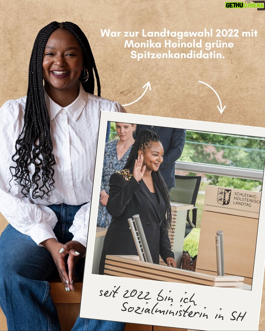 Aminata Touré - 10K Likes - Hi, ich bin Aminata Touré und Sozialministerin und stellvertretende Ministerpräsidentin in Schleswig-Holstein! Ich bin 32, Skorpion, Mama, Grüne und vieles mehr, wie ihr in den Slides sehen könnt! Hier auf dem Account @aminajmina seht ihr Einblicke in meine politische Arbeit!
