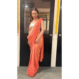 Amrita Puri Instagram - 🧡 🪔  @vaibhav.rekhi and @diamirzaofficial are all the love and light we need. Bringing together the best.

*Repeated my crop top with a different sari story. 
Clearly I have a thing for bright colours and marigolds. 

(Thanks for those solo stills @sayanigupta).