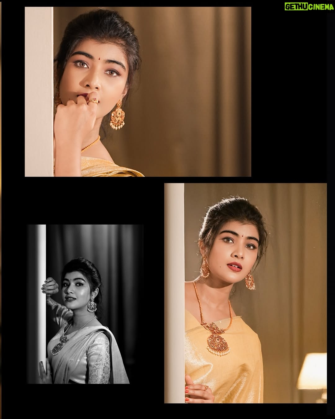 Amrutha Prem - 34.8K Likes - 🪈🦚

Wearing: @haritva_designer_studio 
Makeup & Hair: @geetha_artistry_ & @sahanadhani__makeover 
Captured by: @pixcelspace