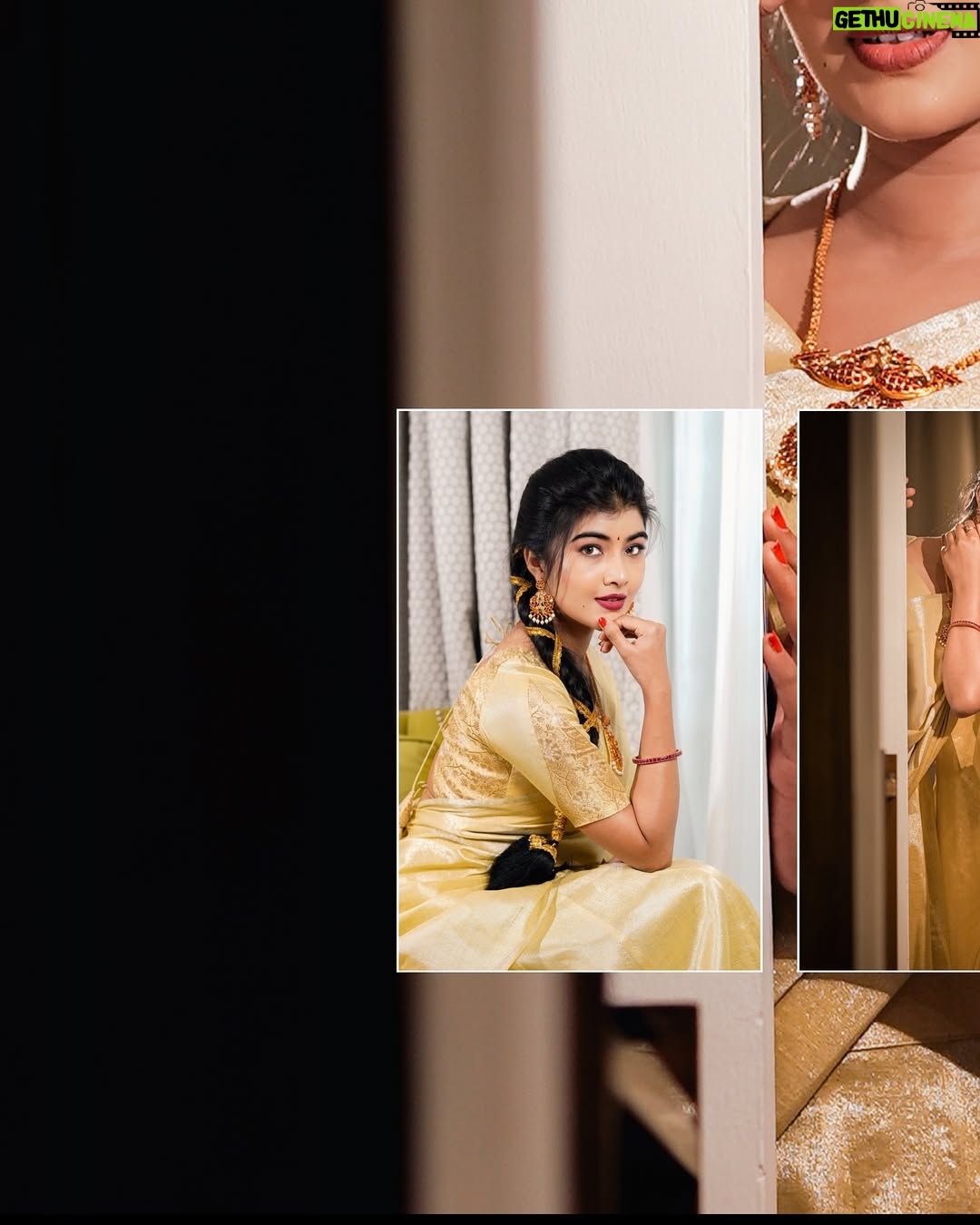 Amrutha Prem - 34.8K Likes - 🪈🦚

Wearing: @haritva_designer_studio 
Makeup & Hair: @geetha_artistry_ & @sahanadhani__makeover 
Captured by: @pixcelspace
