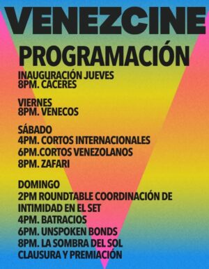 Ana Lorena Sánchez Instagram - @venezcine_ 
Festival Feature Film Selection
Screening Sunday, November 16, 6 p.m.
@facultaddecine
Limited seating / Cinema Hall
Tickets available at the box office half an hour before each screening and via Eventbrite.
See you there!

Festival @venezcine_ Selección Largometraje
Proyección Domingo 16 de noviembre, 6 p.m.
@facultaddecine
Aforo limitado / Sala de cine
Boletos en taquilla media hora antes de cada función y por Eventbrite.

¡Nos vemos allá!

@somoslobalab