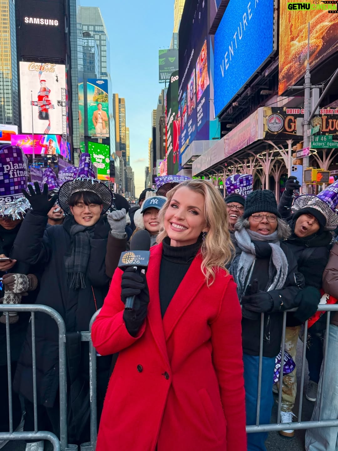 Andrea Boehlke - 4.9K Likes - Year 12 (🤯) of hosting the ball drop in Times Square! Thank you to those that tune in year to year - it’s always a blast!!! However, I’m running out of party tricks - I’ve done the worm, the splits, juggled, crowd surfed, hosted countless dance offs, found a “it’s show time” subway dancer who did a back flip, and asked so so many people to kiss. If anyone has ideas for a new trick I can do for this year LMK asap. Otherwise I might just run them all back. Link to the live stream (starts at 6 pm ET) is in my stories/bio! 2026 incoming !!!! 🫶🏼🤩