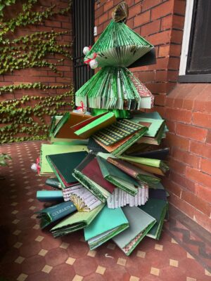 Annabel Crabb Instagram - Okay WOW I was given this incredible tree today - made from rescued cookbooks - from my lovely brother in law, made by @george_can_create_it …  I can’t stop looking at it ❤️