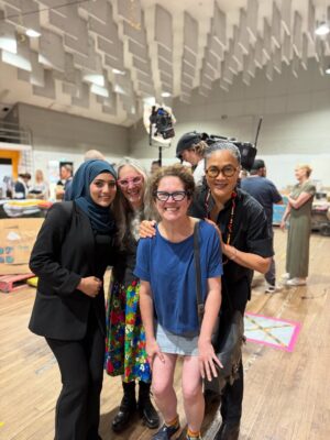Annabel Crabb Instagram - Early start at @addiroad in Hampers of Hope week.. ran into some deadset LEGENDS…. Rosanna Barbero, the good witch of Addi Road, who four years ago was instrumental with @craigfosterfootball in helping a very young Marwa Moeen and a small group of young Afghan women escape Kabul when the Taliban stormed their city. Years on, Marwa @bakhtyar_marwa_official is working, studying, MARRIED (!!😍😍) and still coming back to Addi Road to help out. A superb acquisition for Australia I must say. Addi Road is truly a beautiful community… feeding people every week, connecting people every minute of every day. And @kylie_kwong always here, thinking of new ways to help out. Extraordinary women. If you have a few bucks to sling at @addiroad this Xmas … guaranteed every cent will be deployed by volunteers to make someone’s life better. ❤️