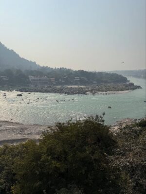 Anumol Instagram - A day at Rishikesh 🤍
I didn’t explore much. I came here with no plans just decided to surrender to the place and flow with it. Got to know the city a little, experienced the Ganga, and honestly, that felt enough.
Also, had to mention @bemonkwellness food was amazing, so tasty, and felt like proper healthy food so delicious and looked nice also. So comforting. Loved the ambience, the yoga space, and especially that balcony at the restaurant area🤍 
This day is only about roaming around Lakshman Jula, Ganga Arti and food.. Back home play time with Kanmani, Leela & Yoda. Some places don’t need rushing. They just need feeling 🧿