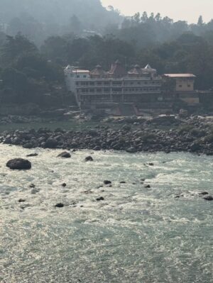 Anumol Instagram - A day at Rishikesh 🤍
I didn’t explore much. I came here with no plans just decided to surrender to the place and flow with it. Got to know the city a little, experienced the Ganga, and honestly, that felt enough.
Also, had to mention @bemonkwellness food was amazing, so tasty, and felt like proper healthy food so delicious and looked nice also. So comforting. Loved the ambience, the yoga space, and especially that balcony at the restaurant area🤍 
This day is only about roaming around Lakshman Jula, Ganga Arti and food.. Back home play time with Kanmani, Leela & Yoda. Some places don’t need rushing. They just need feeling 🧿