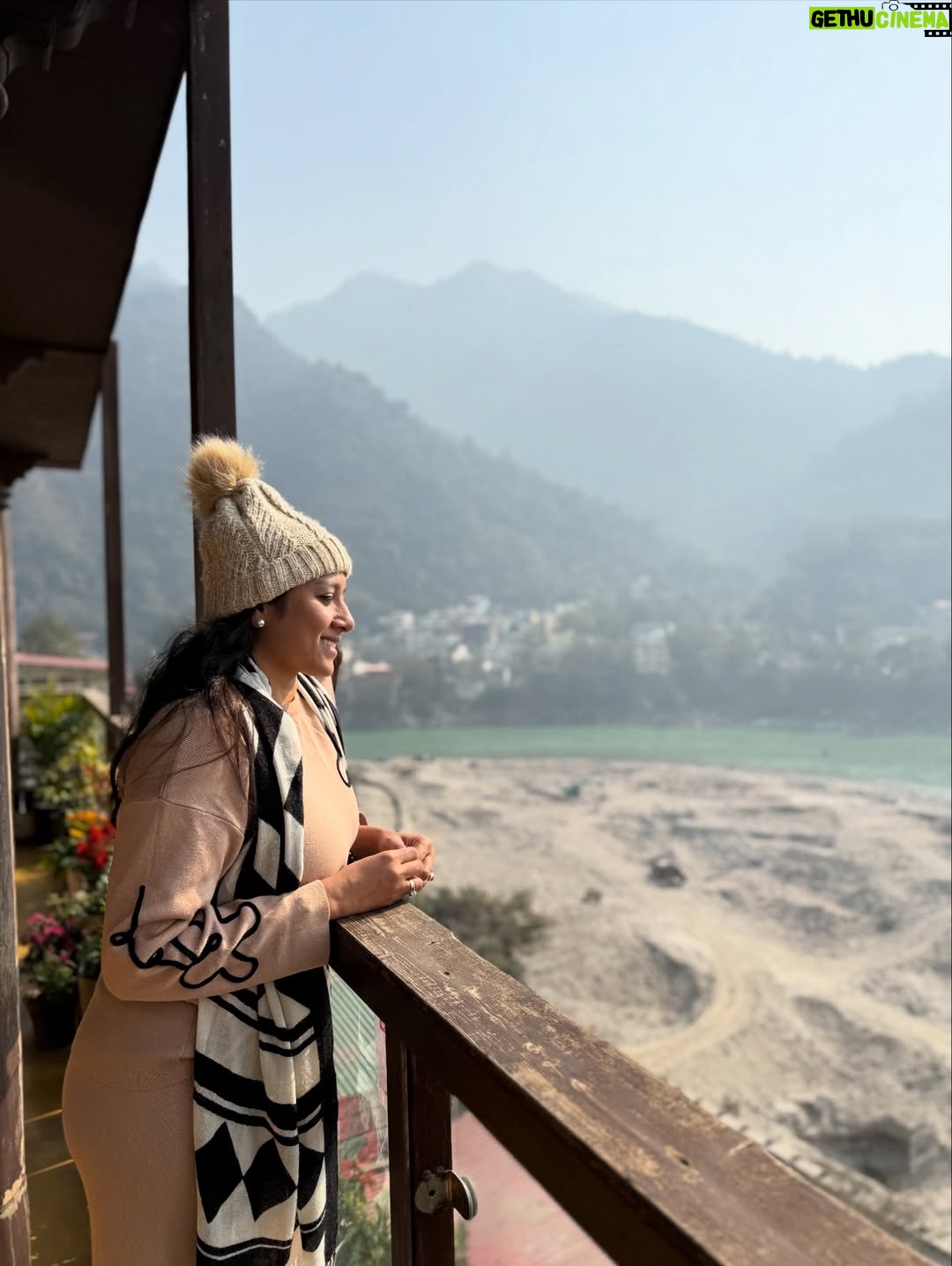 Anumol - 18.4K Likes - A day at Rishikesh 🤍
I didn’t explore much. I came here with no plans just decided to surrender to the place and flow with it. Got to know the city a little, experienced the Ganga, and honestly, that felt enough.
Also, had to mention @bemonkwellness food was amazing, so tasty, and felt like proper healthy food so delicious and looked nice also. So comforting. Loved the ambience, the yoga space, and especially that balcony at the restaurant area🤍 
This day is only about roaming around Lakshman Jula, Ganga Arti and food.. Back home play time with Kanmani, Leela & Yoda. Some places don’t need rushing. They just need feeling 🧿