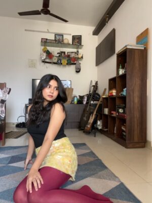 Baishali Sinha Instagram - Why fit in ? When you can own anything 😩🤚 product id for yellow skirt : 8159251 #newmeogs #elitebynewme #newme