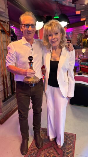 Barbara Eden Instagram - Our wish was granted!⭐️The LEGENDARY 'I Dream of Jeannie' star @officialbarbaraeden joins Bill at Club Random!✨✨
👉Episode out now! 
👉Subscribe and turn on notifications wherever you get your podcasts.

🎉Also wishing a very happy belated birthday to you Barbara!!

#billmaher #barbaraeden #idreamofjeannie #60s #tv #hollywood