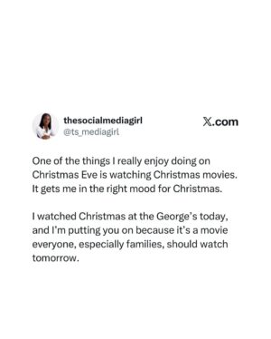 Bolaji Ogunmola Instagram - Christmas Movie Recommendation : 🎬

If you’re looking for a good movie to enjoy with family this season, check out Christmas at the George’s!

It’s currently showing on YouTube (Bolaji Ogunmola TV)

Merry Christmas in advance !🌲🌲

Casts : @bolajiogunmola @imisiofficial @marthaehinome @kanagajnr @thekayodejnr @darasimiogbetah

#christamasmovies #movierecommendation #chritmaseve