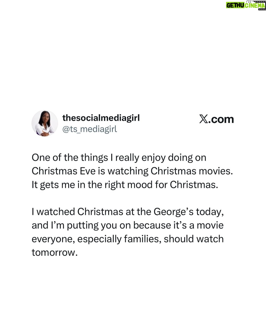 Bolaji Ogunmola - 661 Likes - Christmas Movie Recommendation : 🎬

If you’re looking for a good movie to enjoy with family this season, check out Christmas at the George’s!

It’s currently showing on YouTube (Bolaji Ogunmola TV)

Merry Christmas in advance !🌲🌲

Casts : @bolajiogunmola @imisiofficial @marthaehinome @kanagajnr @thekayodejnr @darasimiogbetah

#christamasmovies #movierecommendation #chritmaseve