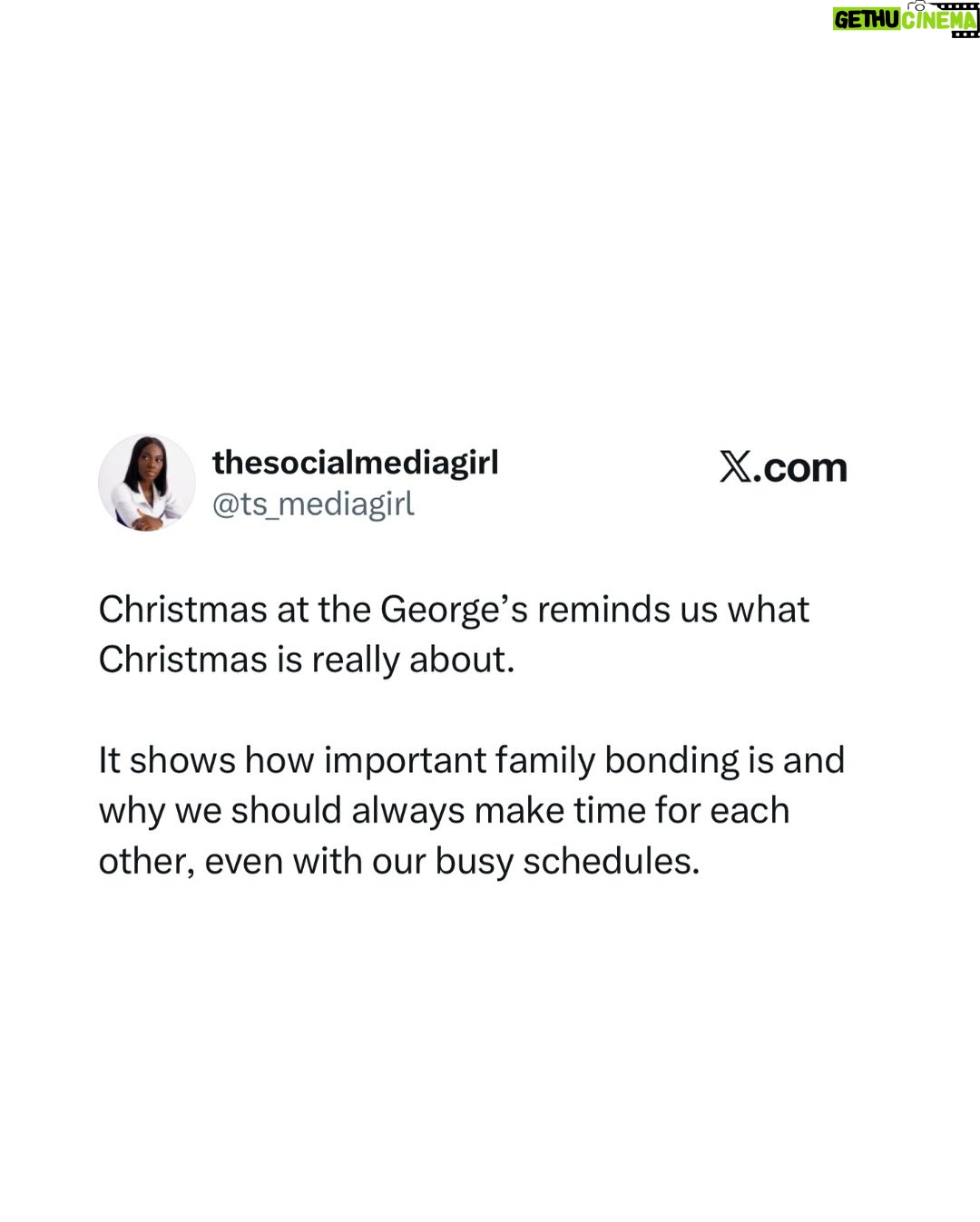 Bolaji Ogunmola - 661 Likes - Christmas Movie Recommendation : 🎬

If you’re looking for a good movie to enjoy with family this season, check out Christmas at the George’s!

It’s currently showing on YouTube (Bolaji Ogunmola TV)

Merry Christmas in advance !🌲🌲

Casts : @bolajiogunmola @imisiofficial @marthaehinome @kanagajnr @thekayodejnr @darasimiogbetah

#christamasmovies #movierecommendation #chritmaseve