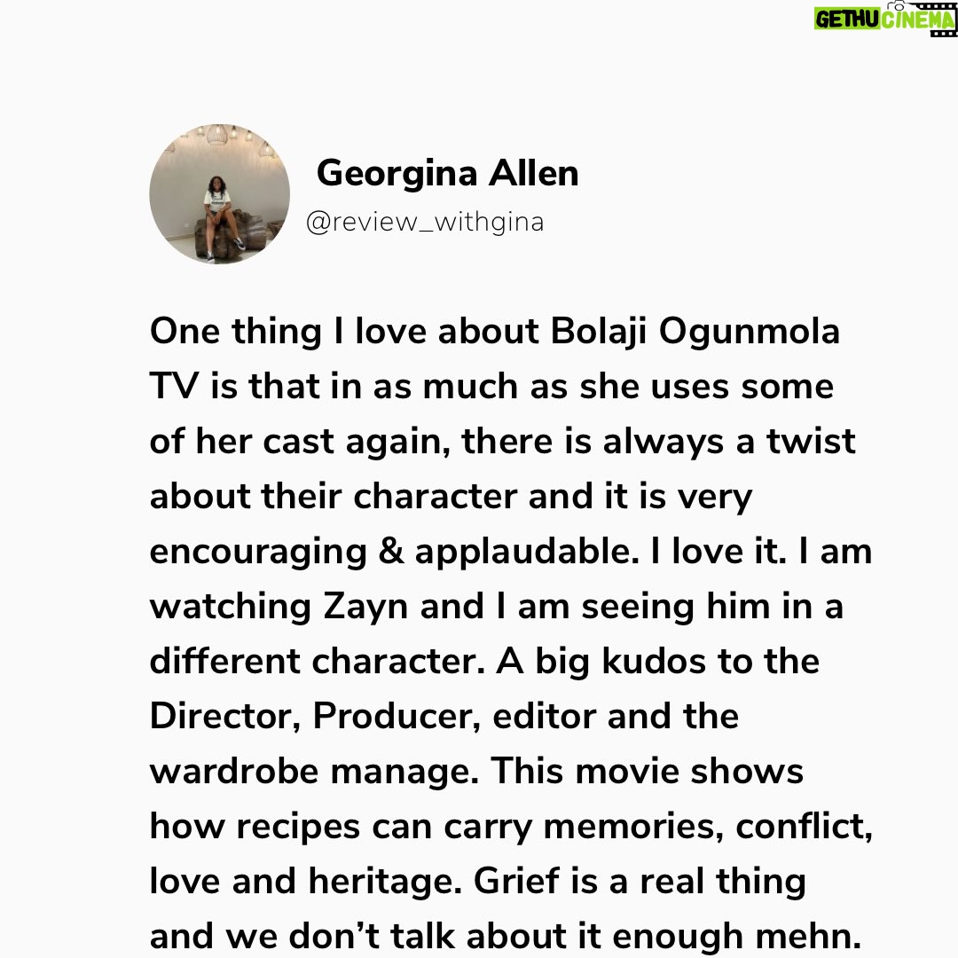 Bolaji Ogunmola - 642 Likes - Youtube Movie 🎥 Review 

Title: CAFE EDEBIRI

Rating: 9/10

Cafe Edebiri is a movie that that talks about Family Legacy. A must watch movie and I highly recommend for everyone to watch. Everything about the movie 🎥 was so real. 

My love for good stories started with my daddy, he is also a Proud Nollywood lover and Cafe Edebiri reminded me why family legacies matter.

If you know me, you will know I am a daddy’s girl to the core, so any movie about family legacy. Trust me I am locked in👌🤌. 

Family Legacy, Bitterness, Emotions, Forgiveness, Identity & purpose, Love communicated through food is the heart of Cafe Edebiri. 

The movie 🎥 is a beautifully layered film that blends culture, family centered drama, culinary passion and generational stories into one heartfelt experience.

This movie takes us into a family owned cafe  where recipes are not just food but they are MEMORIES , you can also call it battles, love letters, friendship and sometimes SCARS. 

I enjoyed the stellar performances from our great veteran actors @osuofia_nkemowoh and @tinamba1 They interpreted their roles so well as always. Their chemistry feels authentic, like a real Nigerian family with flaws and big hearts.

It was refreshing watching @osuofia_nkemowoh You brought a steady emotional fatherly presence to the film. Jisie Ike Papa. God bless you Sir. May you live long in good health of mind and body always. 

A great production. The cast and crew did a fantastic job. Oh no perfect casting 🤌. 

My Favourite Character is Imade @bolajiogunmola Your acting prowess🔥🔥🔥🔥🔥🔥🔥🔥🔥. You Dey Act abeg. Well done ❤️ and God bless you for telling this story 🤌👌. 

Let me know in the comment section if you have watched Cafe Edebiri. Tell me your view about the movie, your favourite character and your favourite scene 🎬. Drop it in the comment below 👇. 

Follow @reviews_withgina for movie 🎥 reviews and YouTube movie recommendations 👌. Thank you. 💙

Love From Reviews with Gina ✍️
.
.
.
.
.
.
#reviewswithgina #reviewswithginatv #youtubemoviereview #youtubemovie #explore #youtubemovie #youtubemovierecommendation #nollywoodmovie #bolajiogunmolatv #cafeedebiri