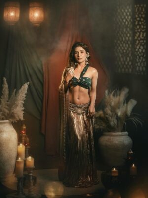 Brinda Acharya Instagram - Endlessly thankful for the love and energy poured into this shoot ✨ Truly blessed to be surrounded by such incredible talent❤️

Stills and Edit: @ponnappa 
Photo retouch: @verocliq.raw 
Costume| Accessories: @laxmikrishnaofficial 
DOP: @ashwinkennedy , @solomon_cruzz 
Video Edit: @subhash_db_02 
Makeup @bms_makeover_studio_ 
Hair @renukapriya09 
Assisted by @vinoda_890 
Haircut and Hair Color: @hairmagixsalonhsr