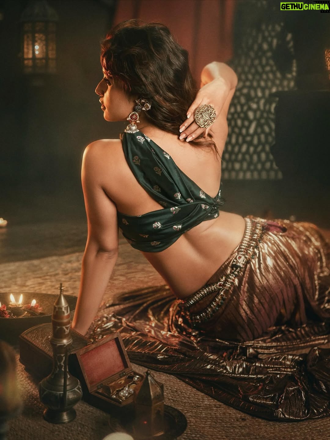 Brinda Acharya - 6.9K Likes - Endlessly thankful for the love and energy poured into this shoot ✨ Truly blessed to be surrounded by such incredible talent❤️

Stills and Edit: @ponnappa 
Photo retouch: @verocliq.raw 
Costume| Accessories: @laxmikrishnaofficial 
DOP: @ashwinkennedy , @solomon_cruzz 
Video Edit: @subhash_db_02 
Makeup @bms_makeover_studio_ 
Hair @renukapriya09 
Assisted by @vinoda_890 
Haircut and Hair Color: @hairmagixsalonhsr