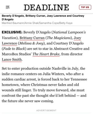 Brittany Curran Instagram - Over the moon. Beneath the stars.

Can not wait to Buffalo Bill myself into Julia Winters and bring this wonderful character to life this summer in Tennessee with this fantastic group of people. 

Gratitude is just pouring out of me right now and @brianisbengal Brian, this is all you. Your fierce work behind the scenes, your heart, your wit, your belief in me - I just appreciate and love ya so much. 

#TheHeartBrakeFilm #Nashville #Tennessee #Franklin 

@lncsmth @abstracct_creative @chuckfusca @marcoboxstudios @delaneyblanton @treymc @gusromero5 @carrieromero @deadline