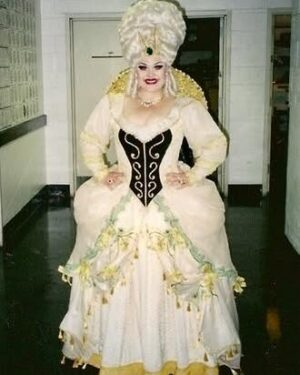 Brooke Elliott Instagram - Flashing back to my Broadway days, pre Sweet Mags/Drop Dead Diva.  Disney’s Beauty and the Beast will always be significant to me because it’s the show that gave me my Equity Union card and it was my 1st Broadway tour.  I got to wear these beyond amazing costumes for 2 1/2 years! 
#TBT
#sugarbowlbevel 
#mrspottspoursitout 
#madamewardrobe
#givingvillagepeople