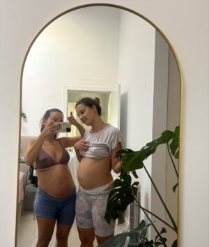 Bruna Quintas Instagram - De forma geral as últimas semanas têm sido vividas com muito amor 💖 
Estamos no último trimestre e eu nem sequer senti o tempo a passar, contrariamente à minha primeira gravidez que me pareceu em slow motion 🤡
Está tudo caótico, não temos nada pronto, mas seguimos tranquilos.